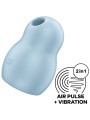 SATISFYER - STIMULATEUR ET VIBRATEUR DOUBLE AIR PULSE PRO TO GO 1 BLEU