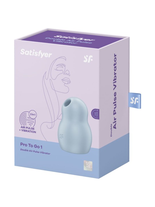 SATISFYER - PRO TO GO 1 ESTIMULADOR E VIBRADOR DE PULSO DE AR DUPLO AZ