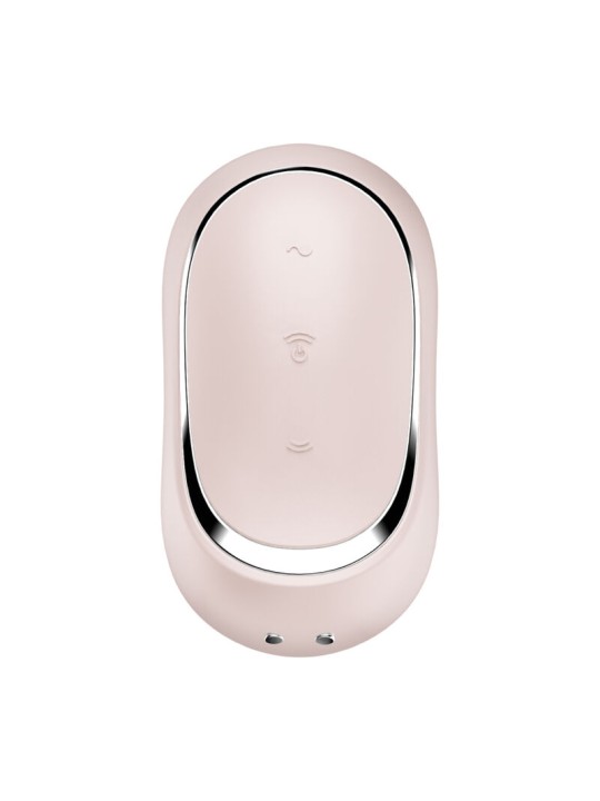 SATISFYER - PRO TO GO 2 DOUBLE AIR PULSE STIMULATOR & VIBRATOR BEIGE
