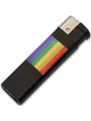 PRIDE - FEUERZEUG SCHWARZ MIT LGBT FLAGGE