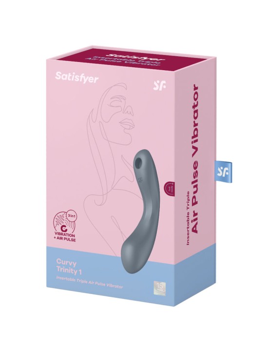 SATISFYER - CURVE TRINITY 1 AIR PULSE VIBRATION GREY