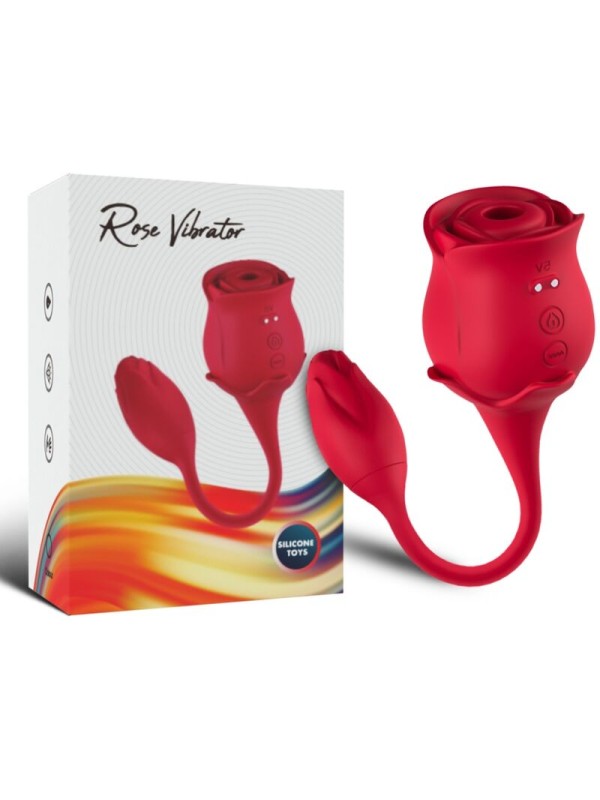 ARMONY - ROSA SUCCIONADOR DE CLÍTORIS & VIBRADOR 10 MODOS ROJO