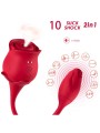ARMONY - ROSA SUCCIONADOR DE CLÍTORIS & VIBRADOR 10 MODOS ROJO