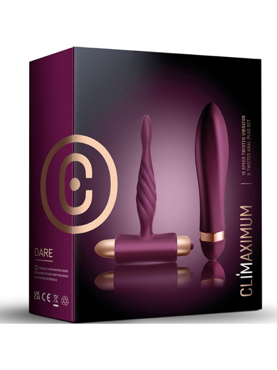 CLIMAXIMUM - DARE KIT VIBRATEUR TWISTED + PLUG ANAL DÉBUTANT