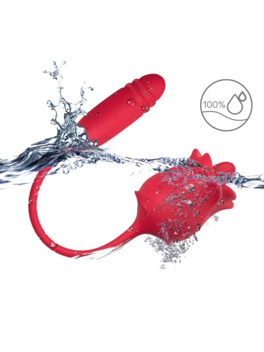 ARMONY - ROSA 3 EN 1, ESTIMULADOR, SUCCIONADOR Y UP&DOWN CON COLA ROJO