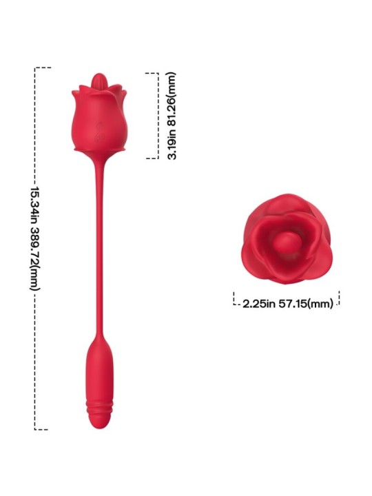 ARMONY - ROSA 3 EN 1, ESTIMULADOR, SUCCIONADOR Y UP&DOWN CON COLA ROJO