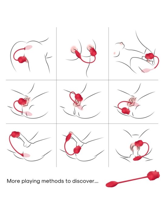 ARMONY - ROSA 2-IN-1-SAUGSTIMULATOR & VIBRATOR 10 MODI MIT ROTEM SCHWA