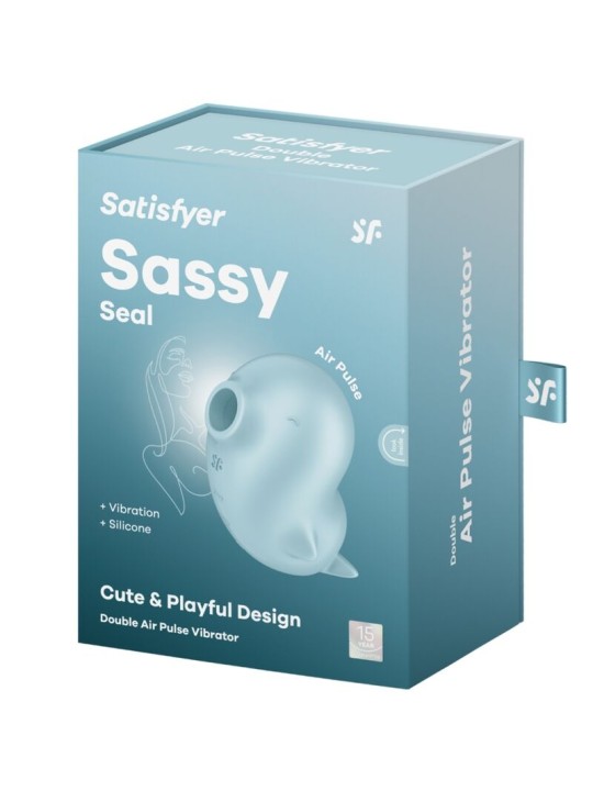 SATISFYER - SASSY SEAL STIMULATOR & VIBRATOR BLUE