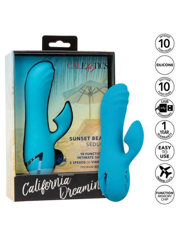 CALEXOTICS - SUNSET BEACH SEDUCER VIBRATORE E STIMOLATORE 10 FUNZIONI 
