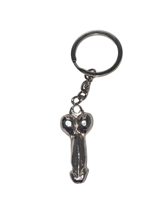 DIABLO PICANTE - PORTACHIAVI PENE IN METALLO ARGENTO