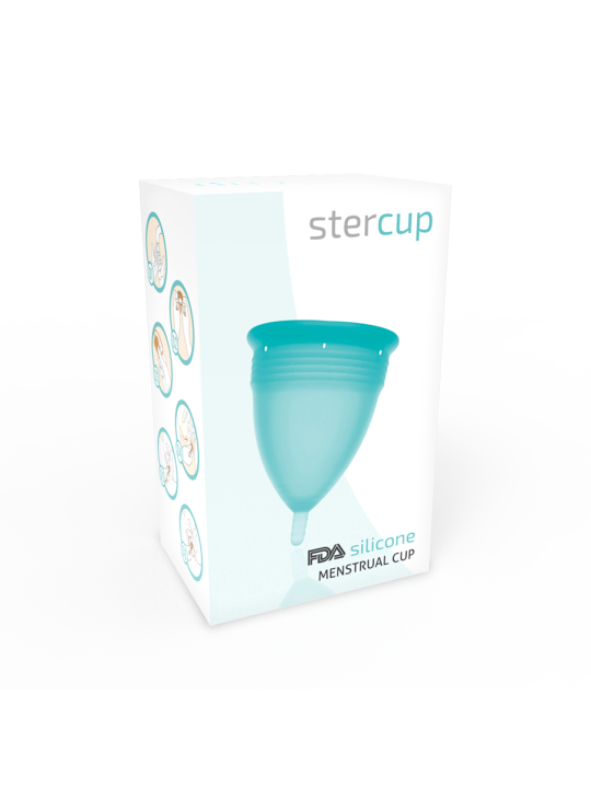 STERCUP - COPO MENSTRUAL DE SILICONE FDA AQUAMARINE - TAMANHO L