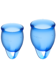 SATISFYER - FEEL CONFIDENT MENSTRUAL CUP DUNKELBLAU 15 + 20 ML
