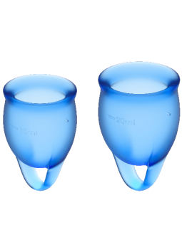 SATISFYER - COPO MENSTRUAL FEEL CONFIDENT AZUL ESCURO 15 + 20 ML