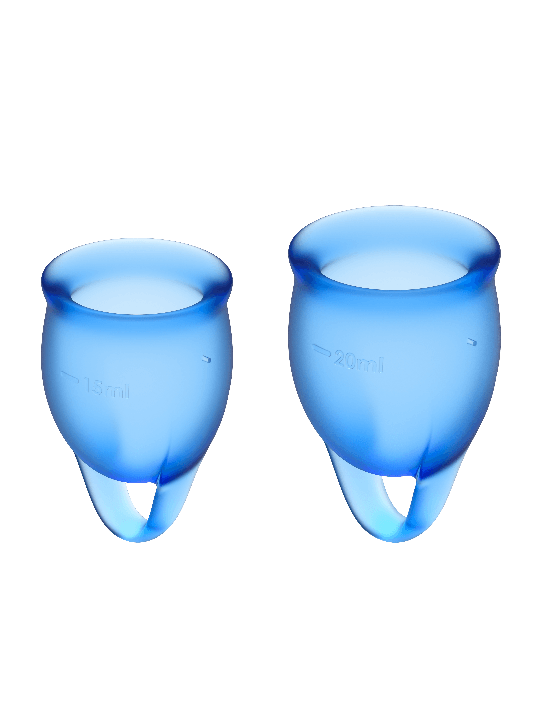 SATISFYER - COPO MENSTRUAL FEEL CONFIDENT AZUL ESCURO 15 + 20 ML