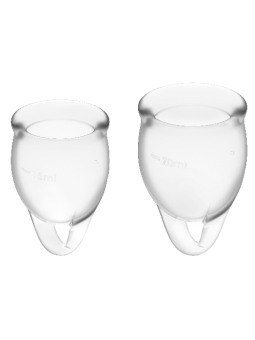 SATISFYER - COUPE MENSTRUELLE FEEL CONFIDENT TRANSPARENTE 15 + 20 ML