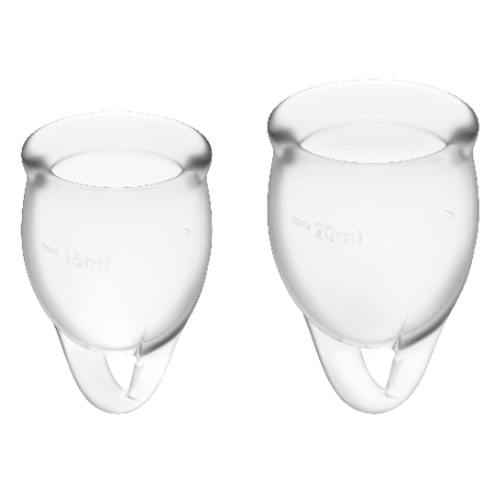 SATISFYER - FEEL CONFIDENT KIT TRANSPARANTE MENSTRUATIECUP 15 + 20 ML