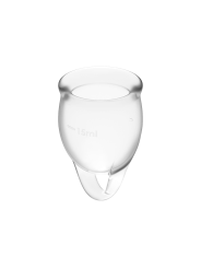 SATISFYER - COUPE MENSTRUELLE FEEL CONFIDENT TRANSPARENTE 15 + 20 ML