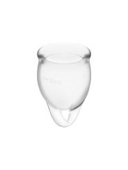 SATISFYER - COPO MENSTRUAL FEEL CONFIDENT TRANSPARENTE 15 + 20 ML