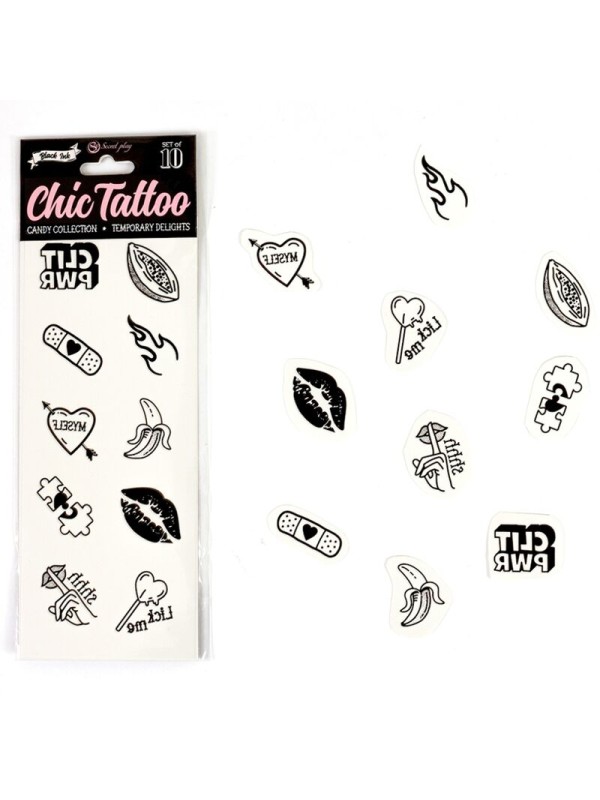 SECRET PLAY - CONJUNTO DE 10 TATUAGENS TEMPORRIAS DA COLEO DE DOCES
