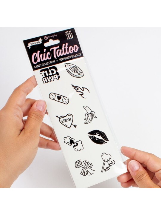 SECRET PLAY - CONJUNTO DE 10 TATUAGENS TEMPORRIAS DA COLEO DE DOCES