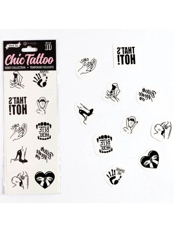 SECRET PLAY - CONJUNTO DE 10 TATUAGENS TEMPORRIAS COLEO KINKY