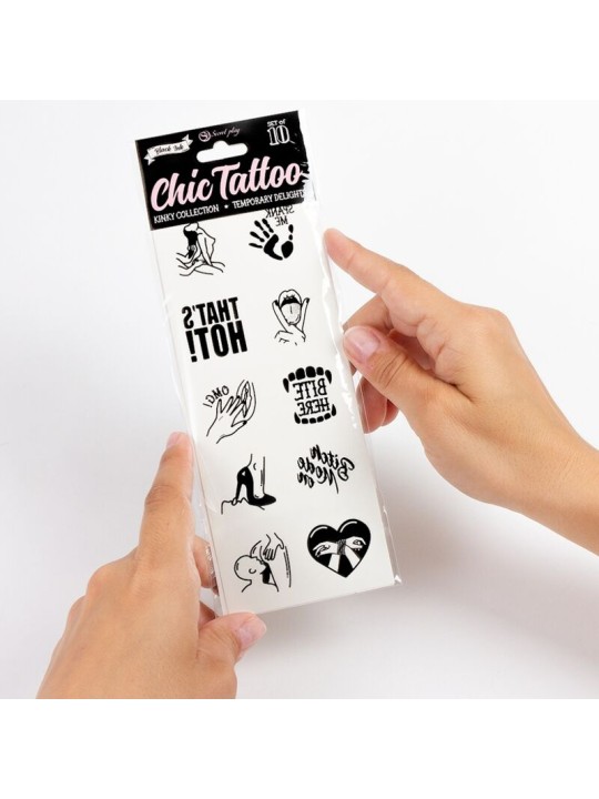 SECRET PLAY - CONJUNTO DE 10 TATUAGENS TEMPORRIAS COLEO KINKY
