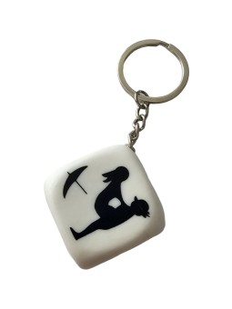 DIABLO PICANTE - CHAVEIRO DADO BRANCO COM POSES
