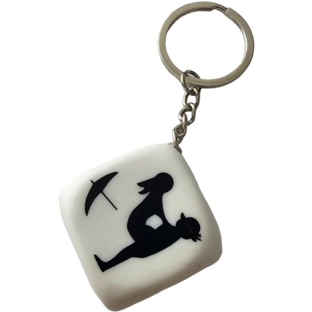 DIABLO PICANTE - WITTE Dobbelsteensleutelhanger met poses