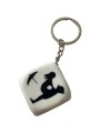 DIABLO PICANTE - WITTE Dobbelsteensleutelhanger met poses