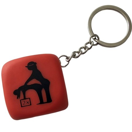 DIABLO PICANTE - RODE Dobbelsteen sleutelhanger met poses
