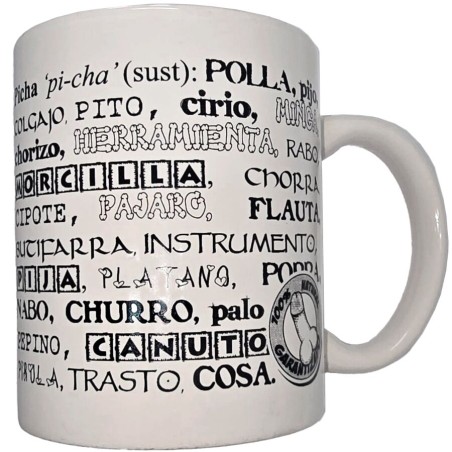 DIABLO PICANTE - TAZZA BIANCA CON SINONIMI DI PENE 370 ML