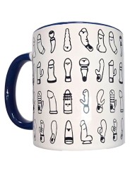 DIABLO PICANTE - TASSE VIBRANTE BLANCHE AVEC ANSE BLEUE 370 ML