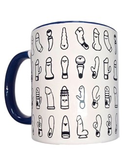 DIABLO PICANTE - CANECA VIBRADORA BRANCA COM ALÇA AZUL 370 ML