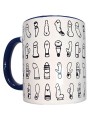DIABLO PICANTE - TASSE VIBRANTE BLANCHE AVEC ANSE BLEUE 370 ML