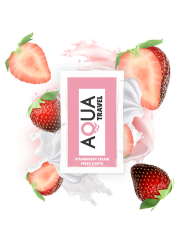 AQUA TRAVEL - LUBRICANTE BASE AGUA SABOR FRESA Y NATA 6 ML