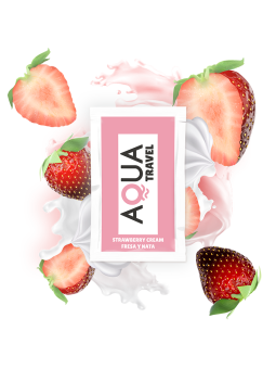 AQUA TRAVEL - LUBRIFICANTE À BASE DE ÁGUA SABOR CREME DE MORANGO 6 ML