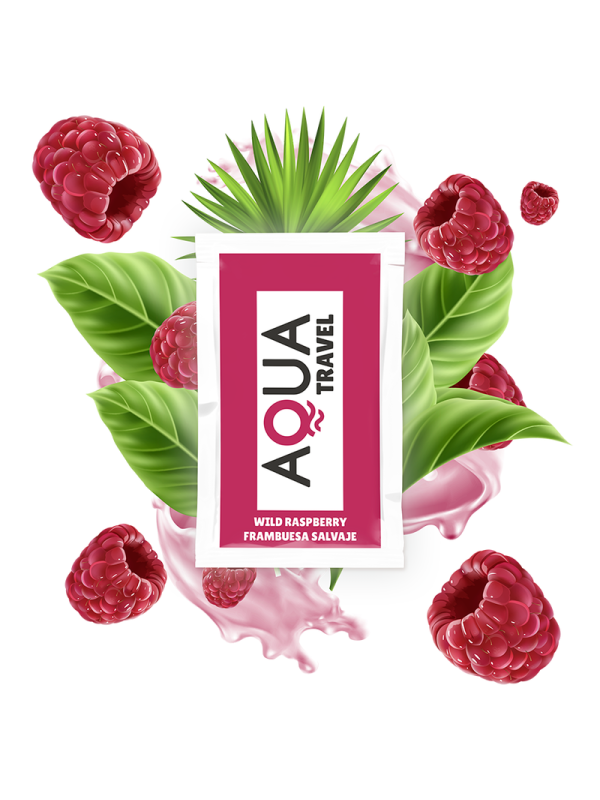 AQUA TRAVEL - WATERGEBASEERD GLIJMIDDEL MET WILDE FRAMBOZENSMAAK 6 ML