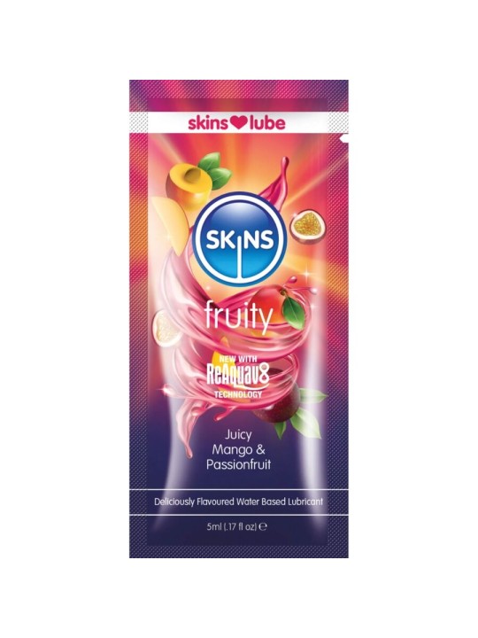 SKINS - FRUITY LUBRICANTE BASE DE AGUA MANGO & FRUTA PASIÓN MONODOSIS 