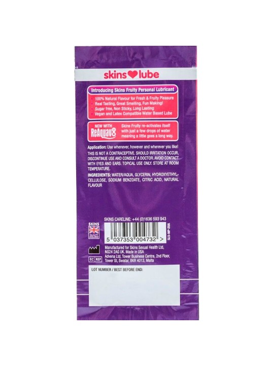 SKINS – FRUCHTIGES, WASSERBASIERTES GLEITMITTEL MANGO & PASSIONSFRUCHT