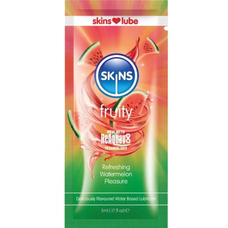 SKINS - FRUITIG GLIJMIDDEL OP WATERBASIS WATERMELOEN EENMALIGE DOSIS 5