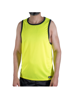 MACHO - CMV001 CAMISETA GYM AMARILLA L/XL