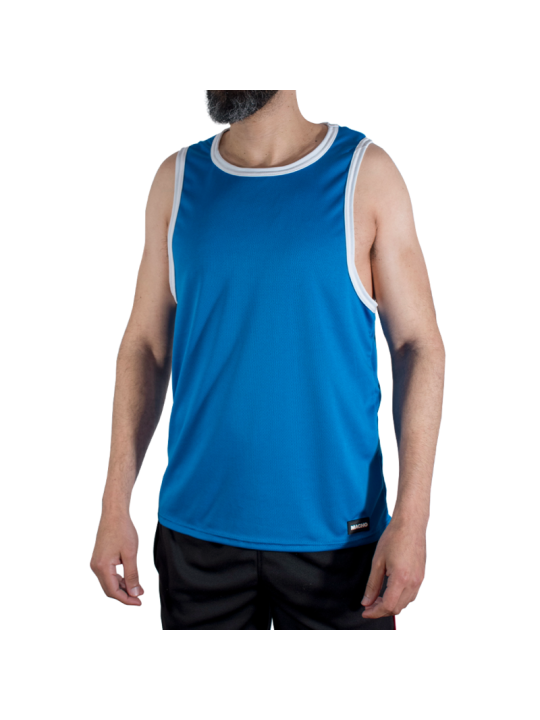 MACHO - CMV002 CAMISETA AZUL DE GINÁSTICA TAMANHO S/M