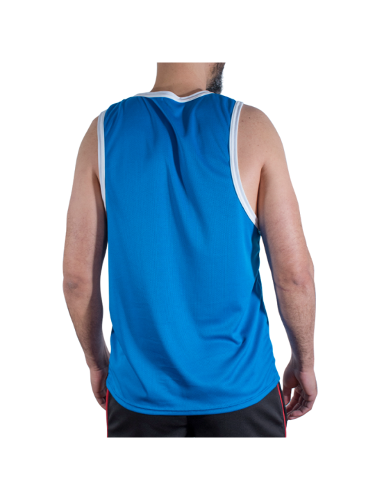 MACHO - CMV002 CAMISETA AZUL DE GINÁSTICA TAMANHO L/XL