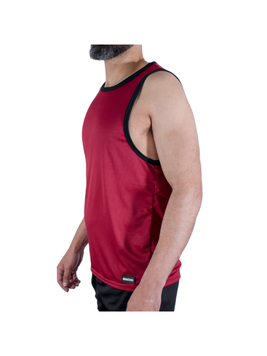 MACHO - CMV003 T-SHIRT DE SPORT MARRON L/XL