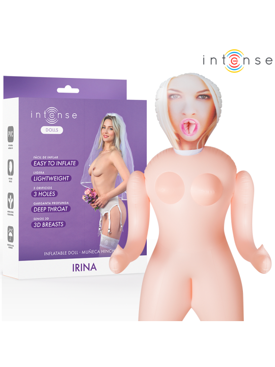 INTENSE DOLLS - BONECA INFLÁVEL IRINA COM TRÊS ORIFÍCIOS