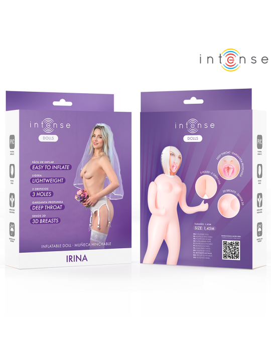 INTENSE DOLLS - BONECA INFLÁVEL IRINA COM TRÊS ORIFÍCIOS