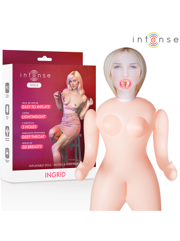 INTENSE DOLLS - INGRID BONECA INFLÁVEL COM TRÊS ORIFÍCIOS