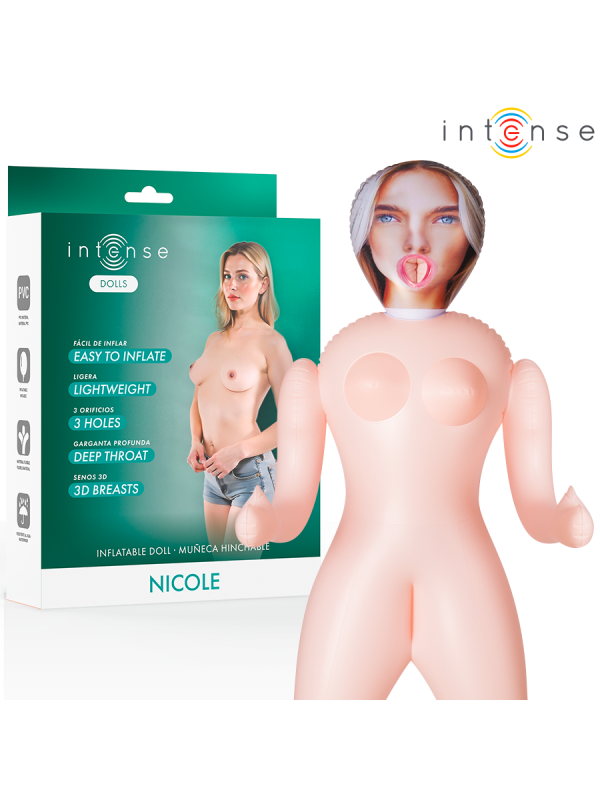 INTENSE DOLLS - NICOLE BONECA INFLÁVEL COM TRÊS ORIFÍCIOS