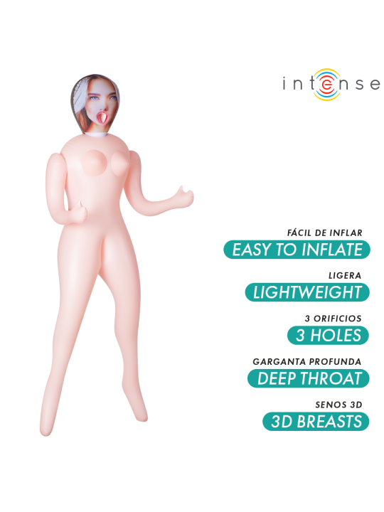 INTENSE DOLLS - NICOLE BONECA INFLÁVEL COM TRÊS ORIFÍCIOS