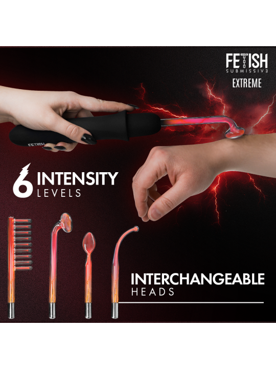 FETISH SUBMISSIVE - VIBRADOR WAND ELECTROESTIMULACIÓN ALTA FRECUENCIA